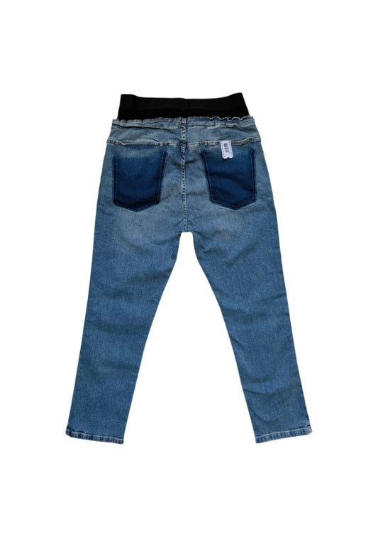 WAISTBAND DENIM JEANS SKINNY CROPPED