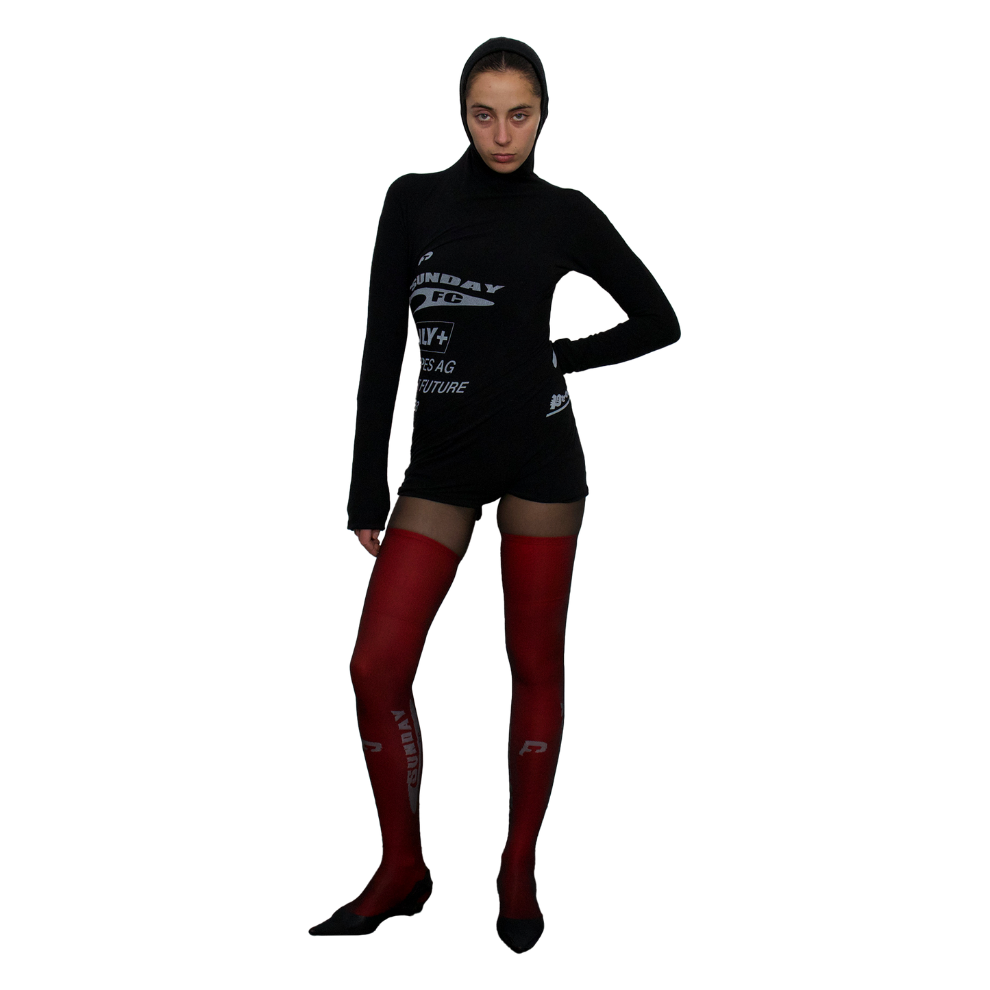 TWISTED HOODIE ROMPER BLACK