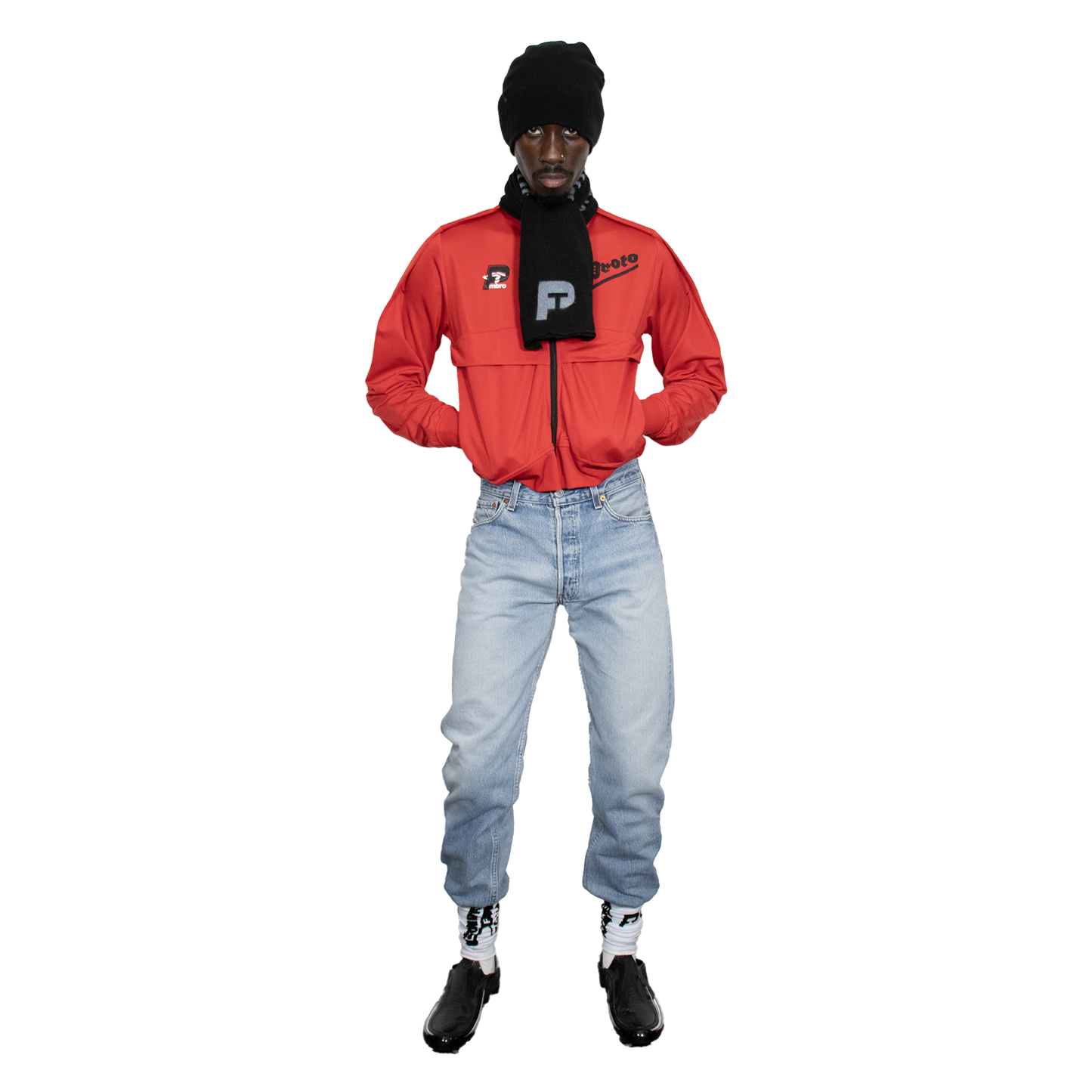 SPRAYED FOOTBALL SCARF BLACK