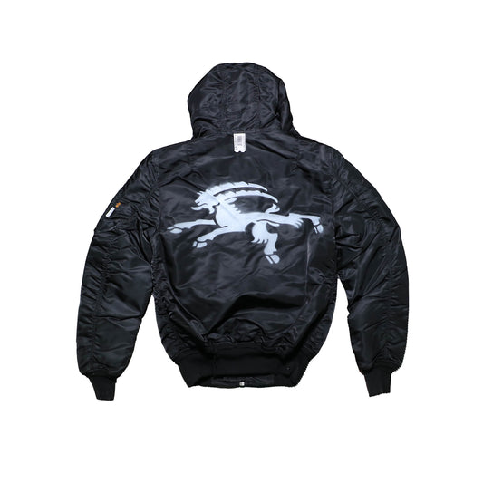 FIXED HOOD BOMBER BLACK