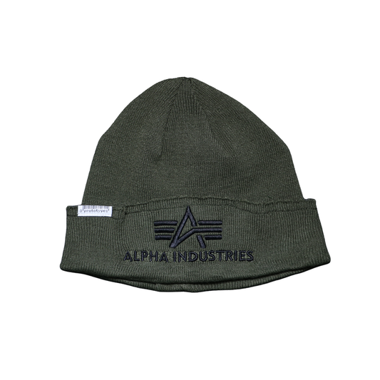 ALPHA RAW BEANIE REVERSE EMBROIDERY