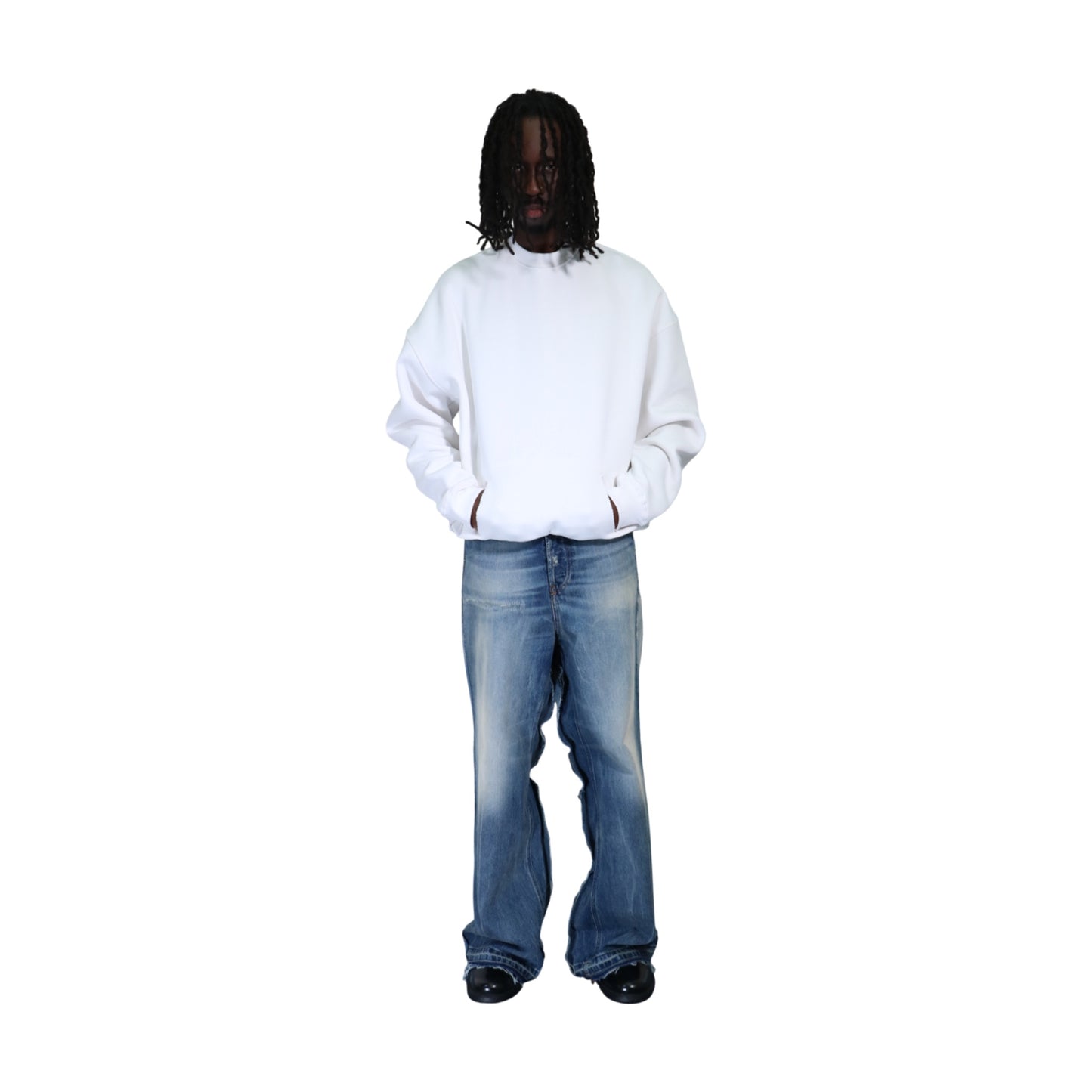 BOX PLEAT CREWNECK
