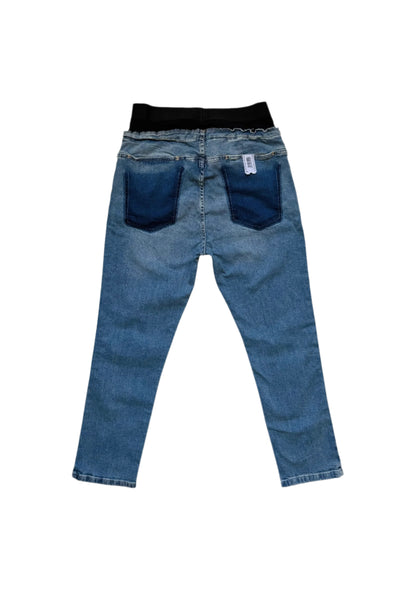 WAISTBAND DENIM JEANS SKINNY CROPPED