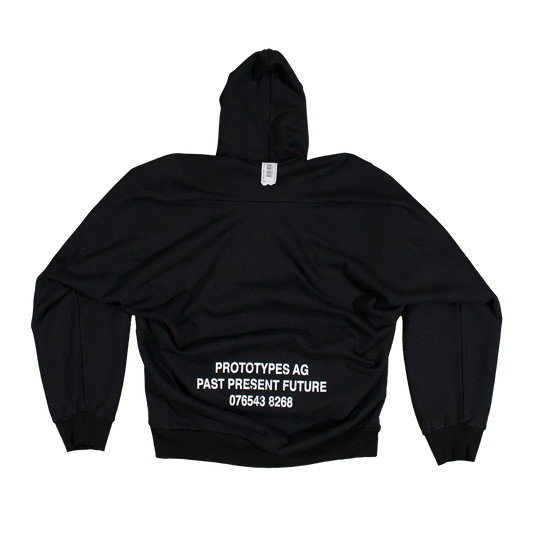 MOVED NECKLINE HOODIE BLACK