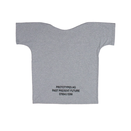 MOVED NECKLINE TEE GREY