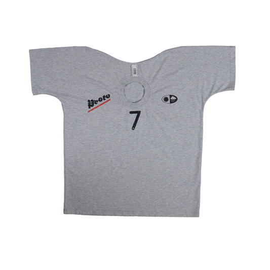 MOVED NECKLINE TEE GREY