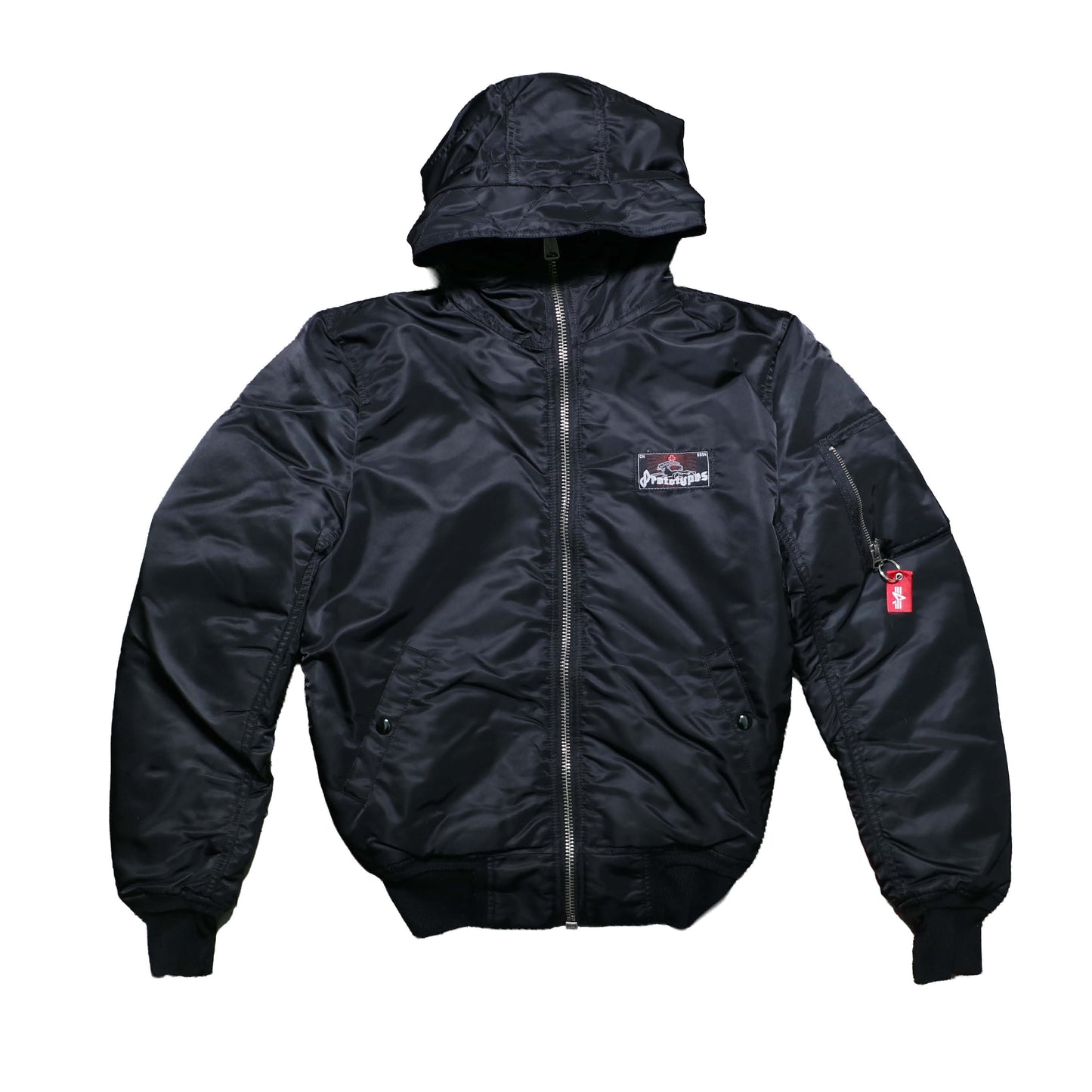 FIXED HOOD BOMBER BLACK
