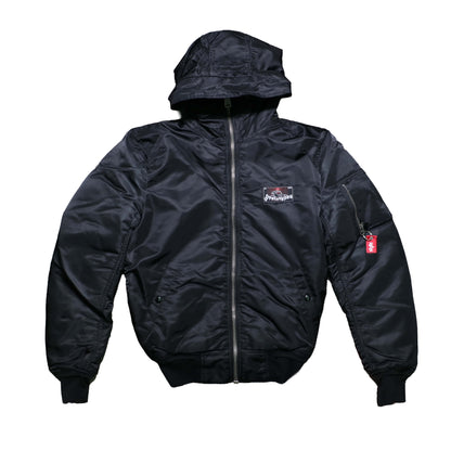 FIXED HOOD BOMBER BLACK