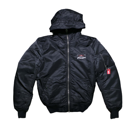 FIXED HOOD BOMBER BLACK